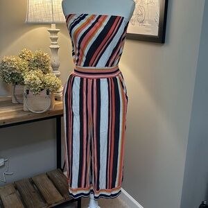 Xhilaration strapless striped jumpsuit. Size M
